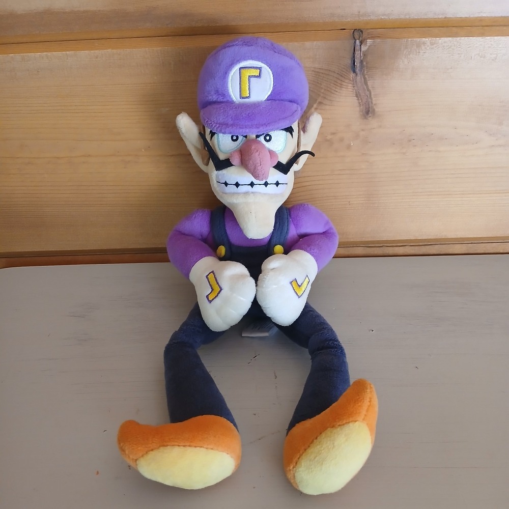 Nintendo Waluigi Super Mario Series Washable Plush Doll Purple Hat 14" 2017 D2